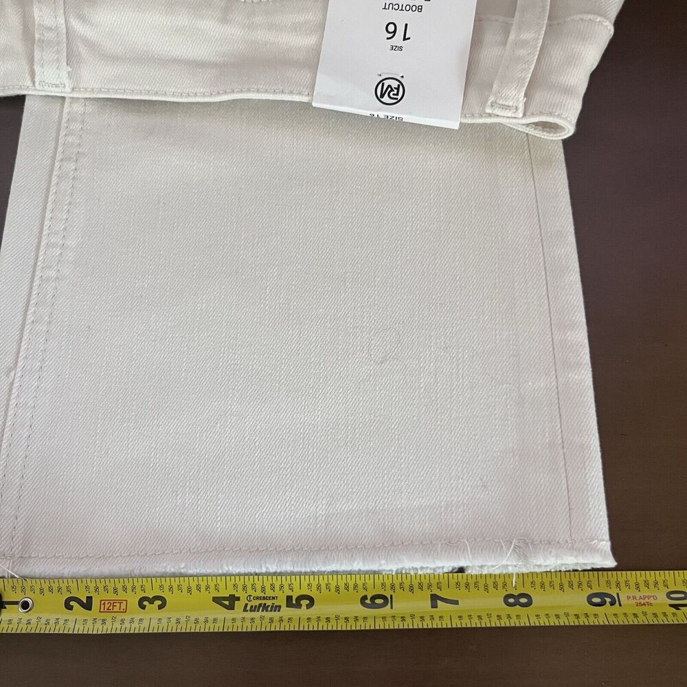 NWT RFM MIA Raw Hem‎ Bootcut Cropped Jeans Tummy Control Off White Size 16 NEW - Picture 16 of 16